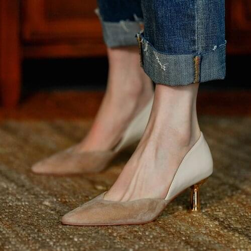 2021 New Spring Autumn High Heels Women Colorblock Sexy Single Shoes Stiletto Women Shoes Begin Work Shoes Pumps Wedding Shoes