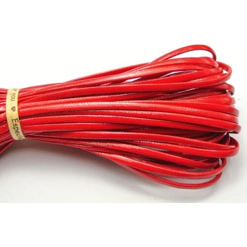 10 Meter Red Flat Soft Synthetic Leather Jewelry Cord Lace String 3X1mm