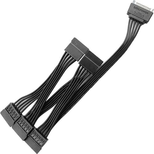10 Pcs 15Pin SATA Power Extension Hard Drive Cable 1 Male to 5 Female Power Supply Splitter Adapter Cable for PC Sever