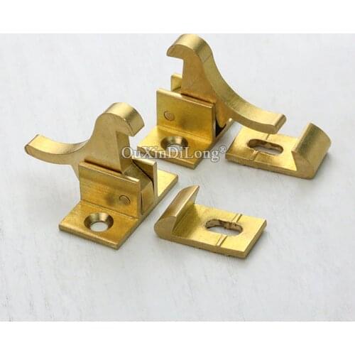 High Quality 10PCS European Pure Brass Window Latch Window Hooks Cabinet Door / Window Security Mute Buckle Latches