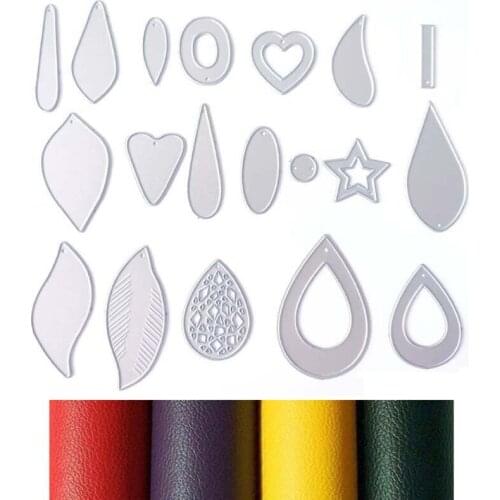 19Pcs Earring Cutting Dies Earrings Cut Template Die-Cut Leather Teardrop Leaf Die Cutting Molds for Making Earrings DIY