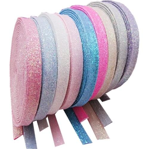 5yards/lot 1cm glitter Edge-wrapping strips for diy hair clip cover