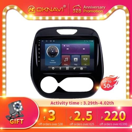 6+128G For Renault Captur Car 2016 2018 2019 GPS Navigation Multimedia DSP 4G WIFI Carplay Android Auto Radio 2Din No DVD Player