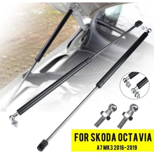 2Pcs Car Front Gas Shock Hood Shock Strut Damper Lift Support With accessories For Skoda Octavia A7 MK3 2016- 2019