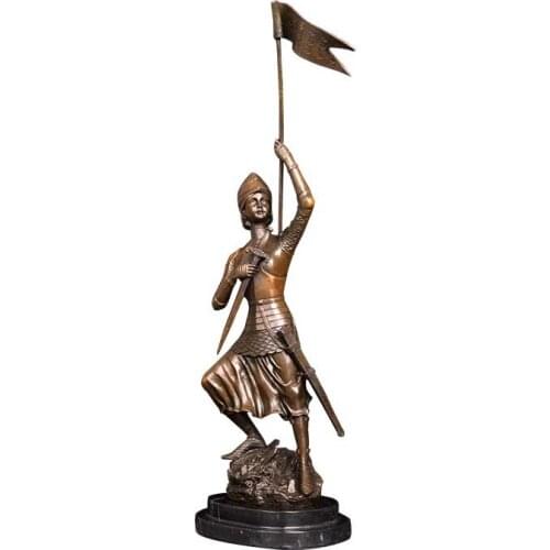 ArtsHom DS-210 Europe Warrior in Armor Bronze Sculpture Soldier Statue Man Office Table Decor Antique Art Figurine Statuette