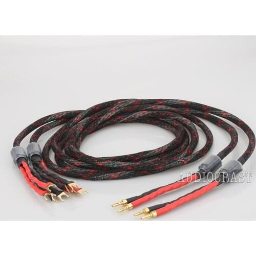 High Quality Audiocrast HI-End Western Electric Speaker Cable HIFI Audiophile Cable banana to Spade Biwire speaker cable HIFI