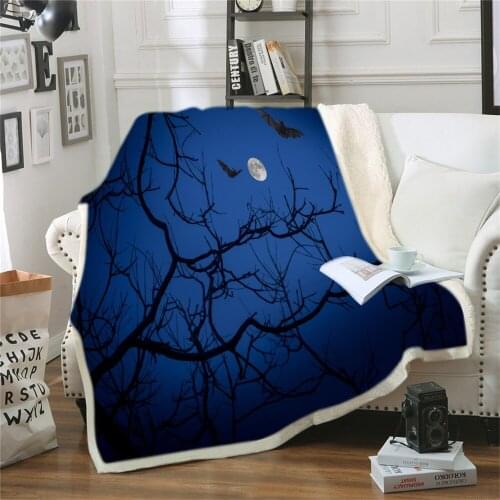 Starry Night Sky Tree Printed Velvet Plush Throw Blanket Bedspread for Kid Girl Sherpa Blanket Couch Quilt Cover
