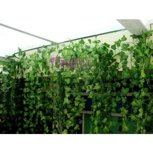 Free Shipping 60 m/lot Grape Leaf Rattan Simulation Artificial IVY Leaves Garland Plants Potato Vine Foliage Festival Decoration