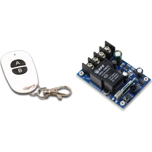 Smart Home Wide Voltage DC 12V 24V 36V 48V 30A 1 CH RF Wireless Remote Control Switch Receiver & 2Keys Transmitter 315/433mhz