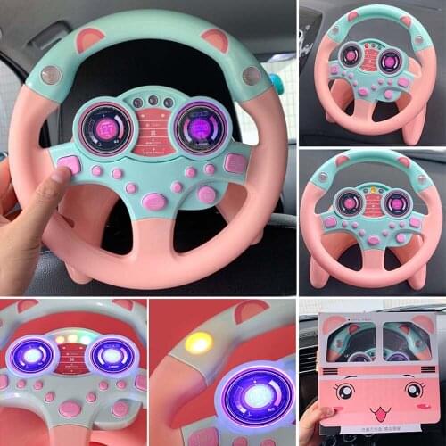 Childrens music simulation small steering wheel luminous early education puzzle sound toy birthday gift
