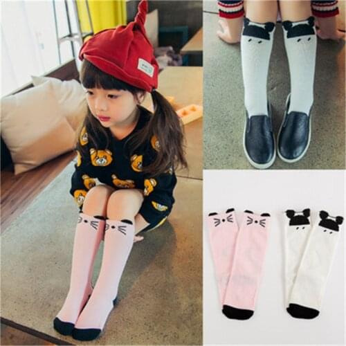 Childrens Socks Knee High toddler Girls Sock Leg Warmer Cute animals Black baby Cotton Sock for baby girls socks boy