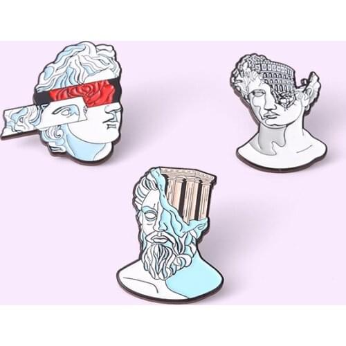 Ancient Egypt Sculptor Figure Enamel Pins Art Statue Human Brooches For Art Friends Lapel Clothes Badge Metal Jewelry Wholesale