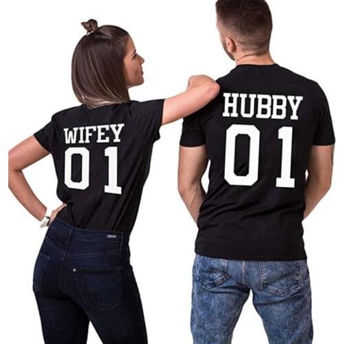 New Hubby Wifey 01 Graphic T-Shirt Casual Style High Quality Cotton Tees Women/Men Funny Letter T-shirt Outfits Girl TShirt Top