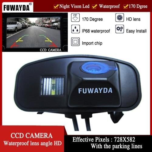 FUWAYDA Lens Angle Auto New LED Night Vision HD car camera RearView Reverse CCD Chip Camera For Honda CRV CR-V Odyddey Fit Jazz