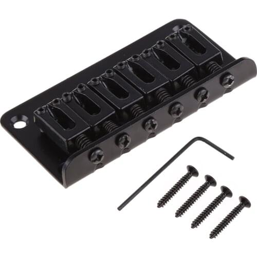 Guitar 6 String Metal Hardtail Bridge Black For Electric Guitar With Screws New