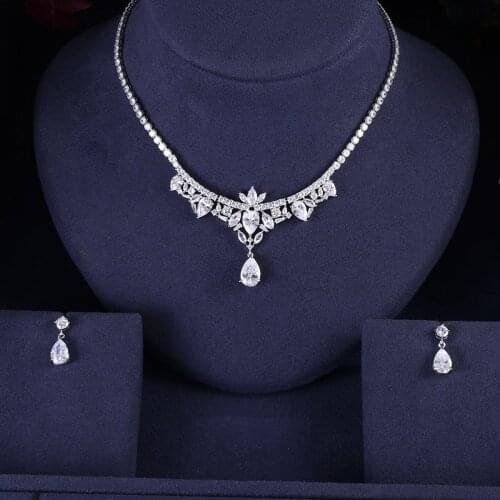 Janekelly Nigeria 4pcs Bridal Zirconia Jewelry Sets For Women Party, Luxury Dubai Nigeria CZ Crystal Wedding Jewelry Sets