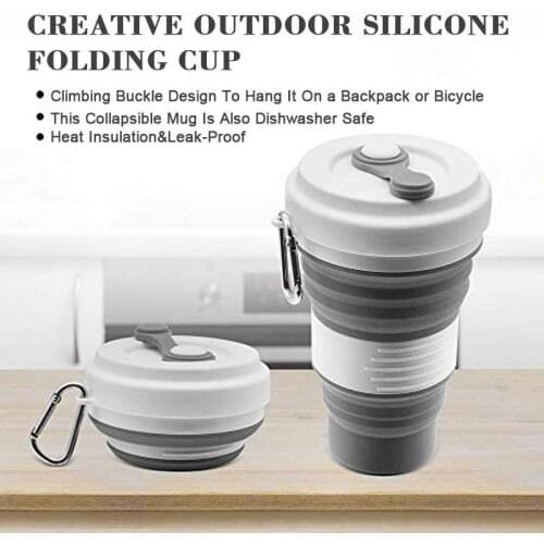 Coffee Mugs Travel Collapsible Silicone Cup Folding Water Cups BPA FREE Food Grade Drinking Ware Mug Tea Coffee Cups