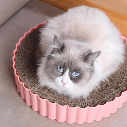 Cat Scratch Pad Round Wear-assistant Corrugated Paper Claw Training Blanket for Pet Cat Beds Supplies Mats