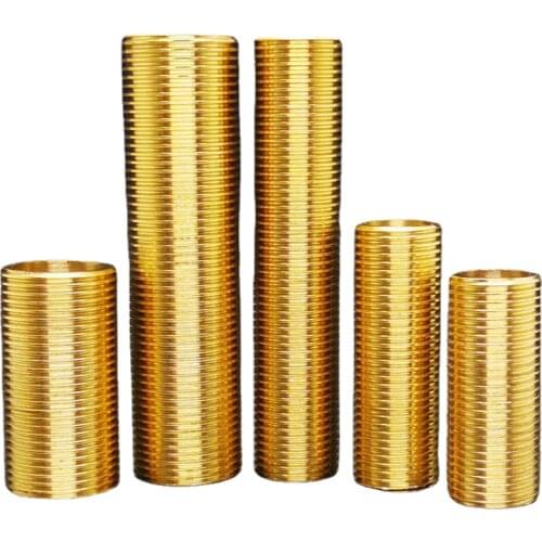 1/2" 3/4" BSP Male Thread Brass Full Thread Nipple Pipe Fitting Connector Adapter