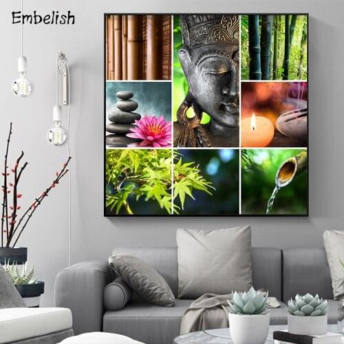 1 Pieces Hot Selling Zen Buddha Bamboo Flowers Modern Home Decor HD Canvas Oil Paintings For Living Room Wall Posters Pictures