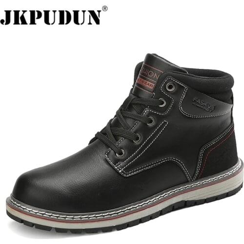 Men Casual Boots Leather Waterproof Mens Outdoor Hikking Boots Male Casual Sneakers Military Combat Ankle Boots Bota Masculina