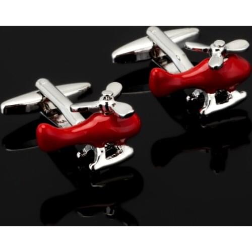 Men Cuff Links Stainless Steel Silvery Vintage Mens Wedding Gift Cufflink red Plane Model Cuff Link for Wedding Best Man