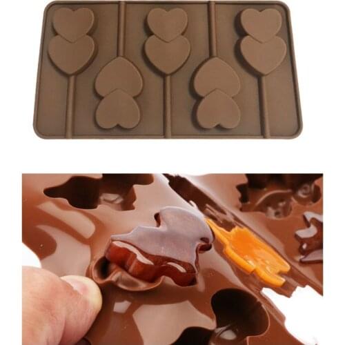 New Silicone Chocolate Mold Herat Dinosaur Shapes Chocolate Baking Tools Non-stick Silicone Jelly And Candy Mold 3D Mold DIY