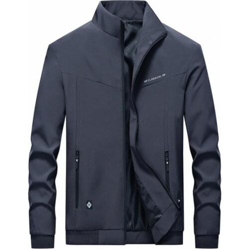 2021 new spring and autumn thin jacket casual coat stand collar jacket slim mens jacket mens clothing