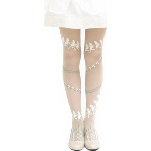 New Summer Cored Wire Stockings Tattoo Girl Harajuku Pantyhose Nylon Print Thin Running Chick Cn(origin)