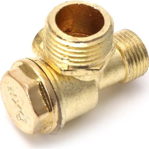 3-port Zinc Alloy Air Compressor Check Valve Central Pneumatic Valves Thread 90 Degree