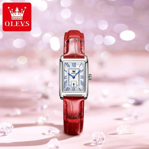 OLEVS Ladies Watch With Leather Strap
