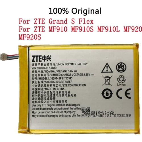 Original 2000mAh LI3820T43P3h715345 Battery For ZTE Grand S Flex / For ZTE MF910 MF910S MF910L MF920 MF920S MF920W