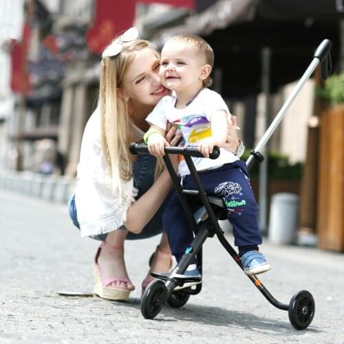 Popular baby stroller children pram baby buggy simple light carriage portable folding tricycle outdoor baby super light cart