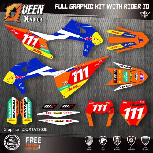 QUEEN X MOTOR Custom Team Graphics Decals Stickers Kit For KTM 2019 2020 SX SXF , 2020 2021 EXC XC-W EXC-F 006