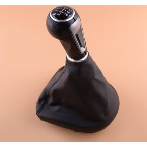 6 Speed Car Auto Gear Shift Stick Knob Gaiter Boot Cover Frame Fit For Seat Leon II Toledo III Altea XL 2006 2007 2008 2009