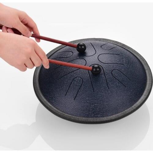 Handpan Drum 10 Inches Portable Steel Tongue Drum 8 Notes Travel Drum Percussion Instrument