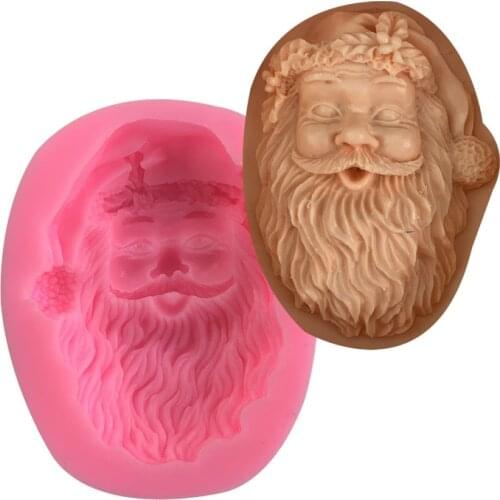 Silicone Mold Round 3D Santa Silicone Soap mold DIY New Craft Art Silicone Soap mold Craft Mold DIY Handmade Candle mold