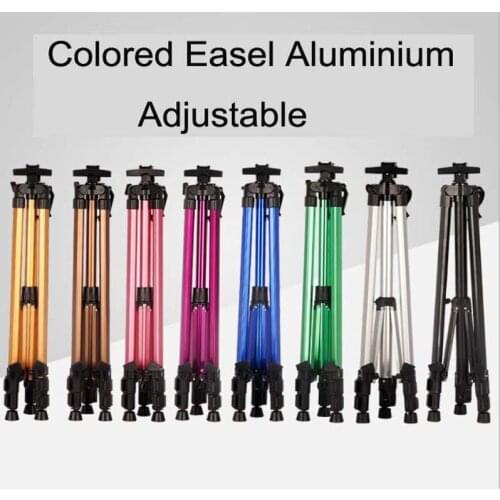 Aluminium Alloy Colored Easel Folding Painting Easel Frame Artist Adjustable Tripod Metal Display Shelf Portable Drawing Easel