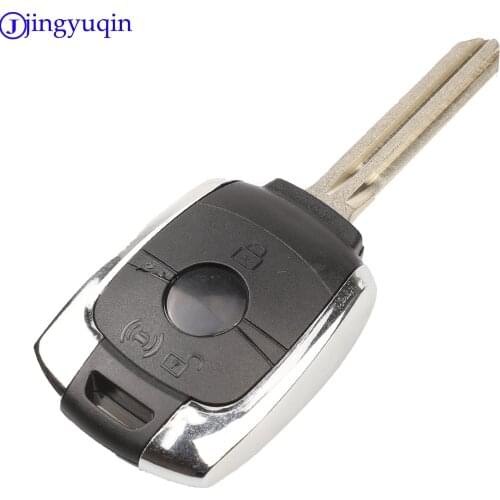 Jingyuqin 2 Buttons Replacement Remote Key Shell Case Fob For SsangYong Actyon Kyron Rexton Korando With Uncut Blade car keys