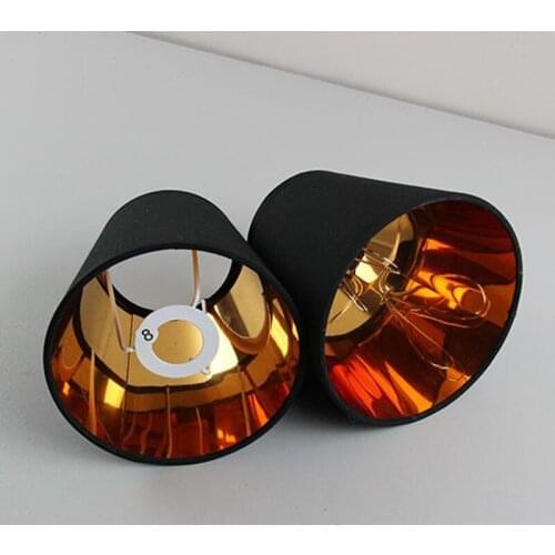 2PCS Modern Black Gold Color PVC Lampshades,Plastic Lampshade,E14 and Clip On,For Wall Lamp Ceiling Lamp Home Lampshade