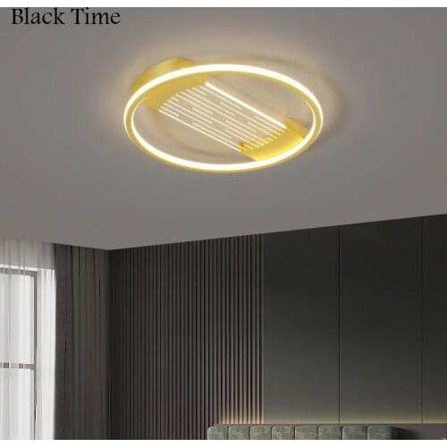 Black Gold LED Ceiling Lights Modern Indoor Ceiling Lamps for Living Room Bedroom Dining Room Kitchen Light Home Lighting Lustre