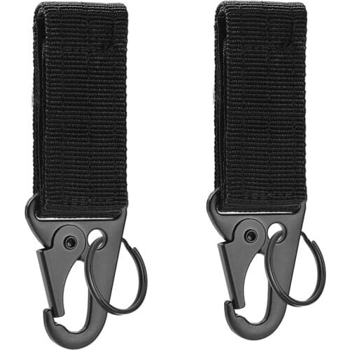 2 Pcs Tactical Carabiner Nylon Key Hook MOLLE Webbing Buckle Backpack Hooks for Camping Hiking Outdoor Tools