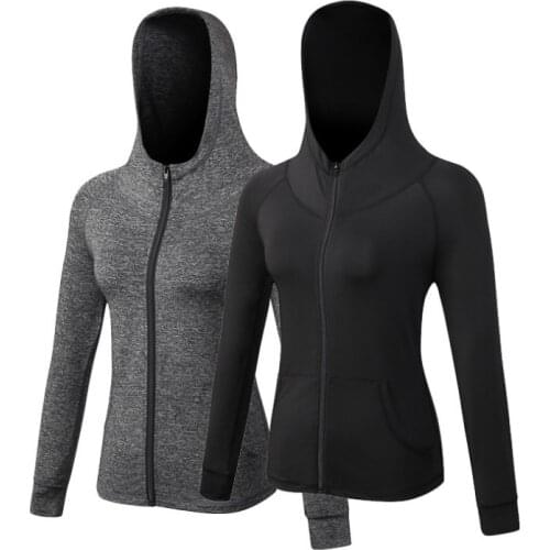 Yuerlian Yoga top Women Sports Hoodies Long sleeve Sweatshirt for Female Running Fitness Zipper Jacket with Hooded design jacket