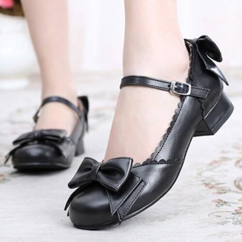 Lolita shoes sweet princess tea party daily japanese low heel 2.5cm vintage lace bowknot kawaii shoes cosplay loli women shoes
