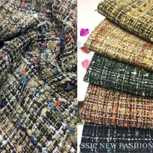 Tweed Fabric Thick 100% fiber silver silk tweed artificial woolen fabric DIY Handmade Sewing quilting Clothing dress coat bags