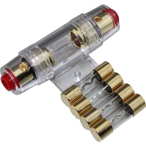 Universal 40A Agu Fuse 4 Gauge Holder Gold Plated for Car Audio Amp