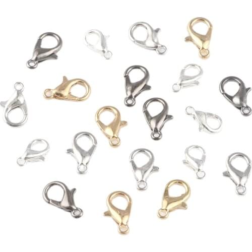 50pcs/lot Gold Alloy Lobster Clasp Hooks For DIY Jewelry Making Accessory Necklace Bracelet Fashion Chain 10/12/14mm