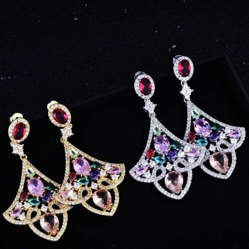 QTT New Trend Ladies Gold Silver Color Hollow Dangle Earrings Wedding Bride Jewelry Temperament Exotic Accessories
