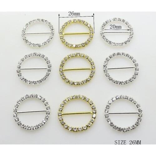 ZMASEY New 10Pcs/Lot 26mm Round Sewing Buckles DIY Ribbon Decoration Handwork Invitation Accessories