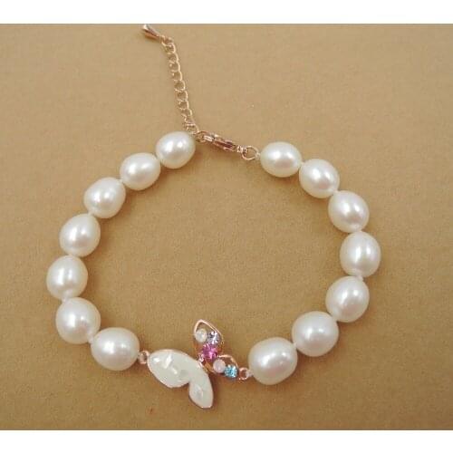 100% NATURE FRESHWATER PEARL Bracelet-AAAAA high good quality